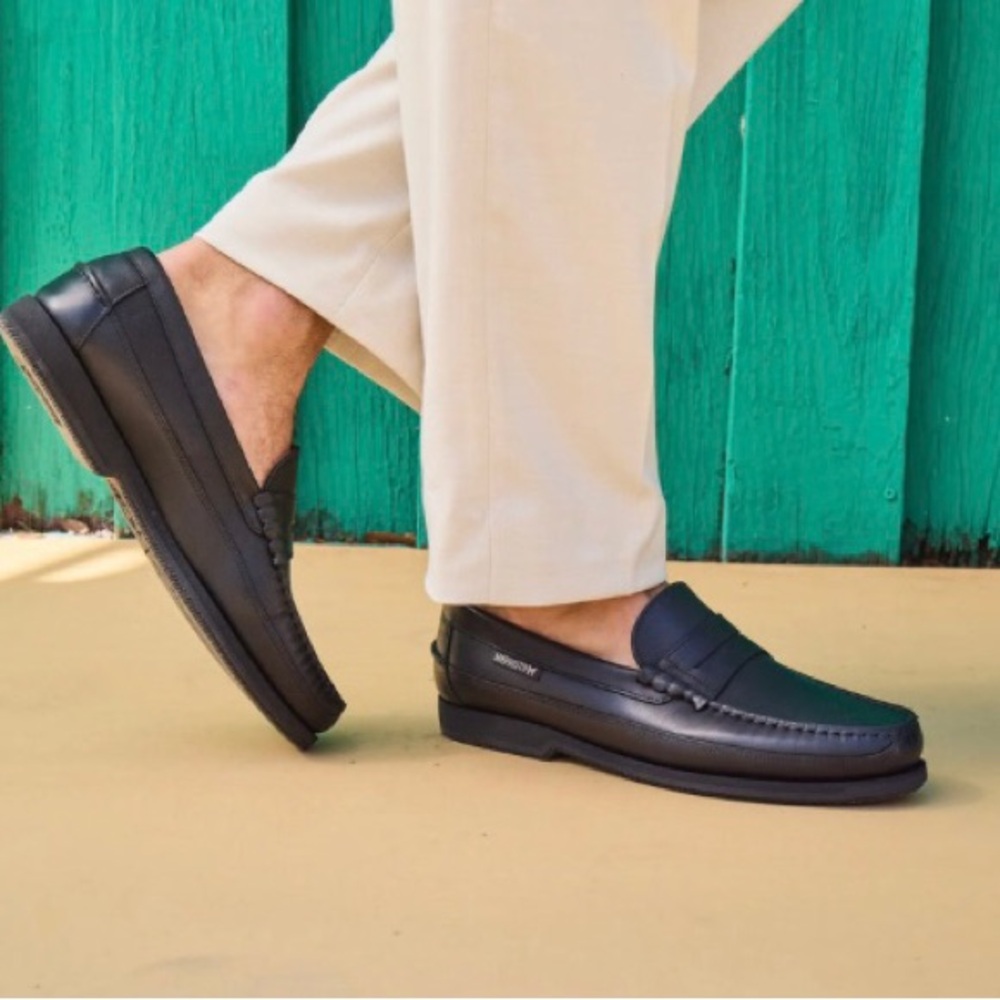 MEPHISTO CAP VERT Black Leather Loafers Shoes Men’s 9 1/2 - Picture 3 of 14